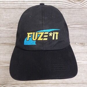 LIQUID NAILS FUZE IT PROMO BLACK ADJUSTABLE BASEBALL‎ HAT CAP